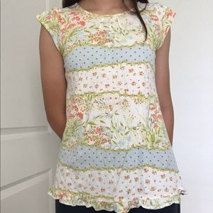 Girl's Uniqlo Floral Shirt with Ruffles